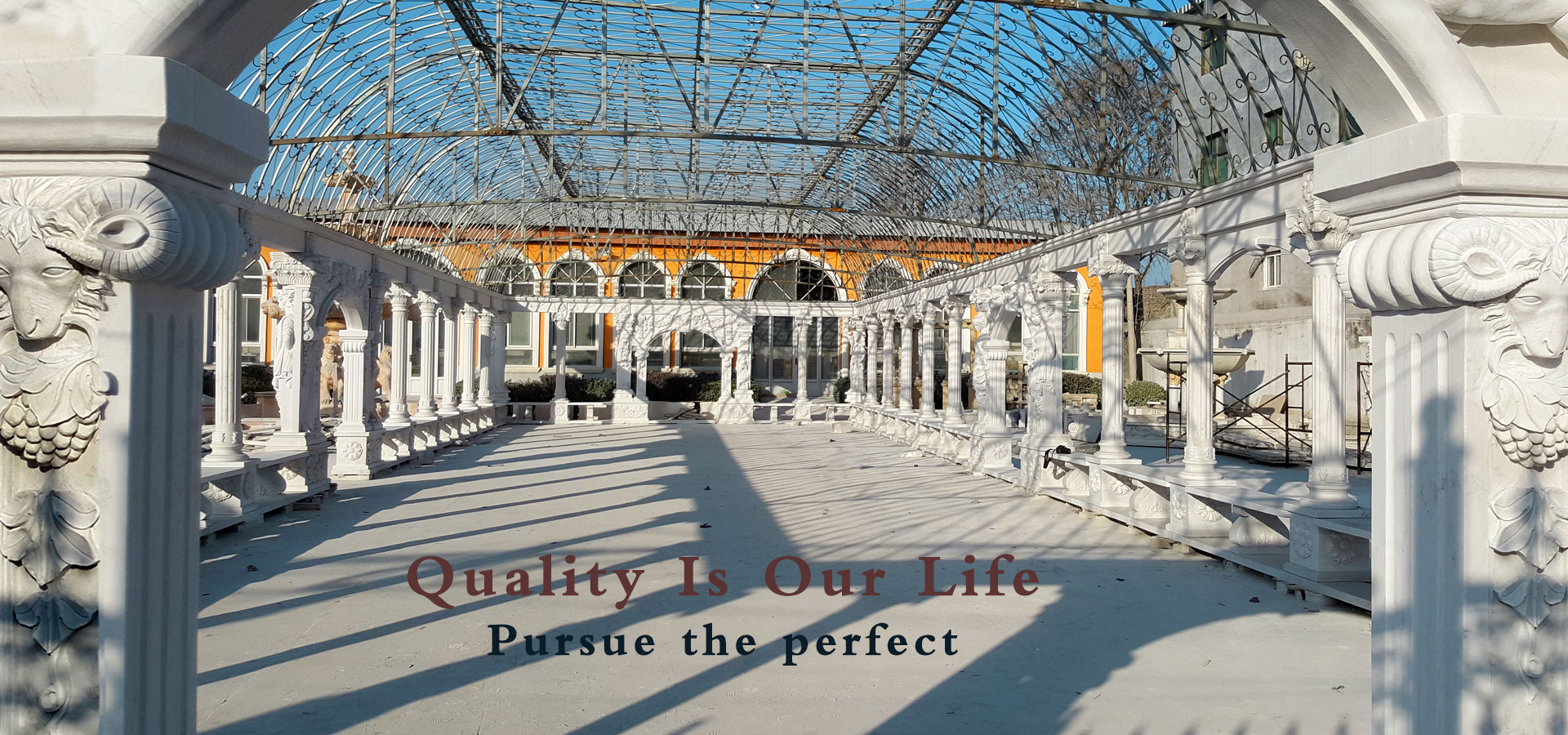 Outdoor large marble gazebo