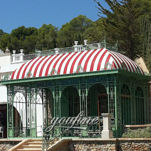 Outdoor large grand party using wrought iron 4×4 gazebo design for sale